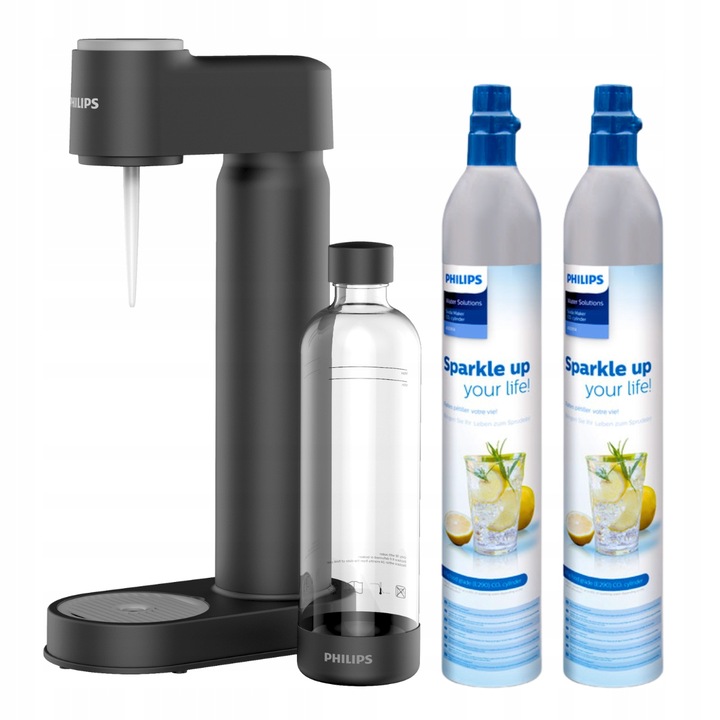 Saturator do gazowania wody PHILIPS ADD4901BK gazowanie wody, 2 butle CO2
