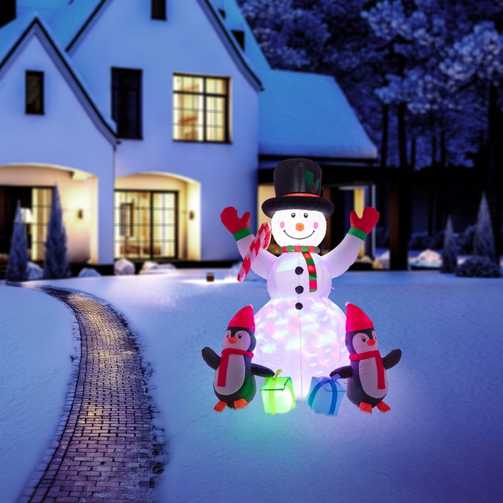 FIGURA ŚWIETLNA BAŁWAN ŚWIECĄCY DUŻY pompowany LED 180CM DMUCHANY XL LED