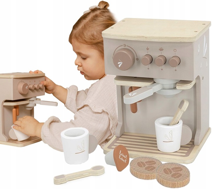 EKSPRES DO KAWY DREWNIANY + AKCESORIA LABEL LABEL