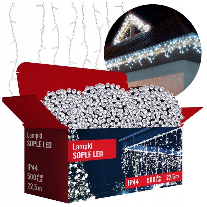 SOPLE LAMPKI CHOINKOWE 501 LED 22.5M ZEWNĘTRZNE ŚWIATEŁKA ŚWIĄTECZNE