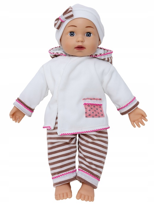 Wózek dla lalek 3w1 SPACEROWY GŁEBOKI + INTERAKTYWNA LALKA BOBAS zestaw XXL