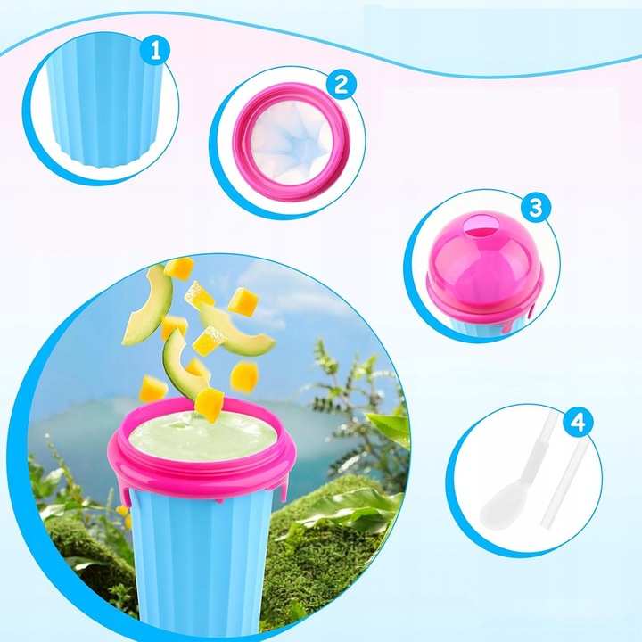 2X kubek Do Robienia Lodów Slushy na prezent 500ml
