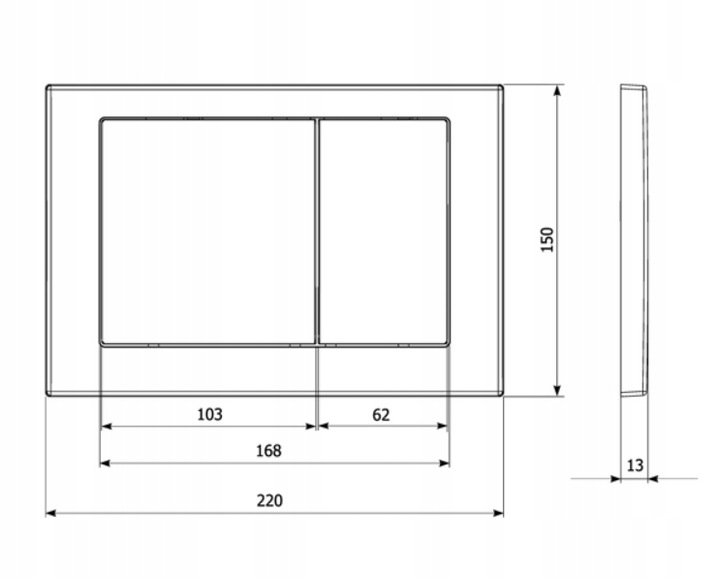 PRZYCISK DO SPŁUCZKI WC CERSANIT LINK HI-TEC AQUA KKPOL M05 SATYNA