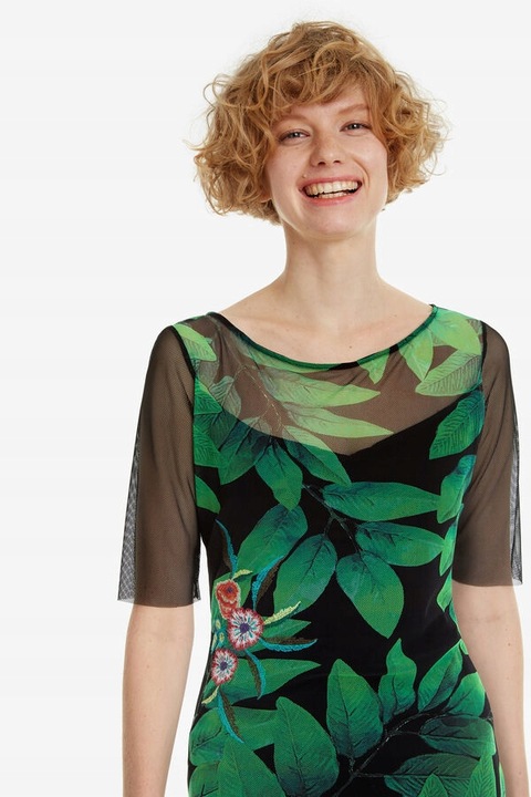 DESIGUAL CZARNA SUKIENKA PRINT (S)