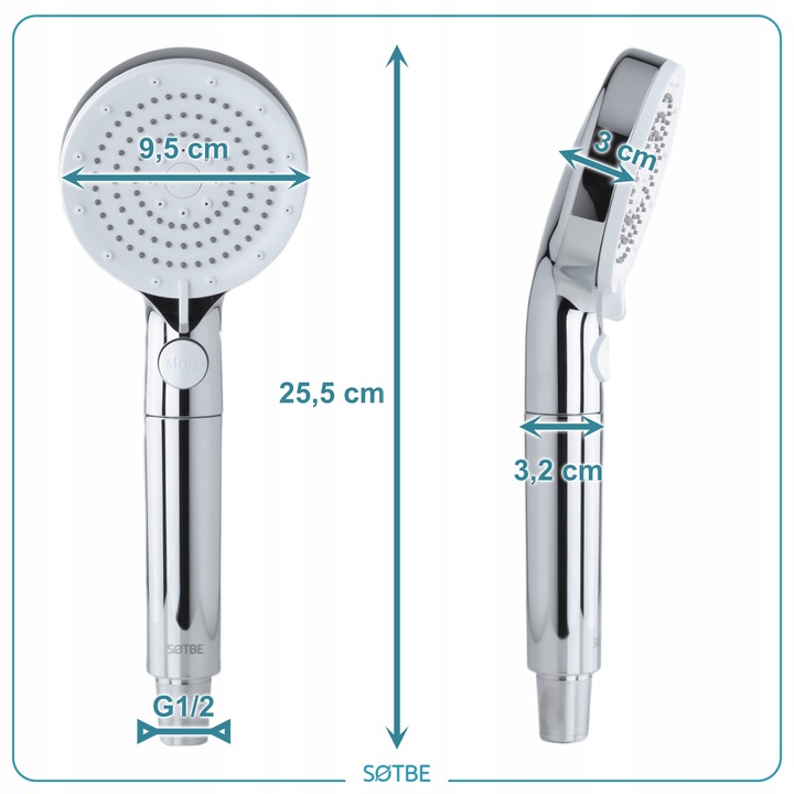 Prysznicowa słuchawka z filtrem bawełnianym SOTBE TIRSO LARK-SOHE-17