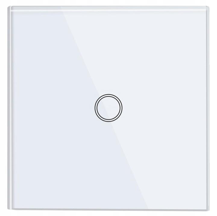 WŁĄCZNIK ŚWIATŁA SZKLANY DOTYKOWY POJEDYNCZY BIAŁY WIFI TUYA LED SZKŁO