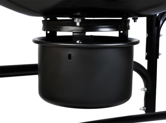 GRILL OGRODOWY WĘGLOWY OKRĄGŁY Z POKRYWĄ I PÓŁKAMI