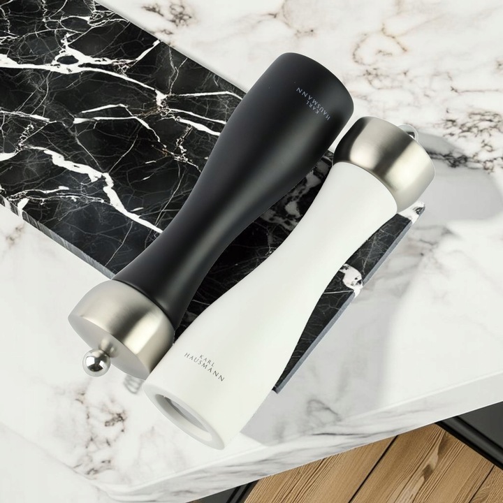 ZESTAW RĘCZNYCH MŁYNKÓW DO MIELENIA SOLI PIEPRZU PRZYPRAW BIAŁY I CZARNY