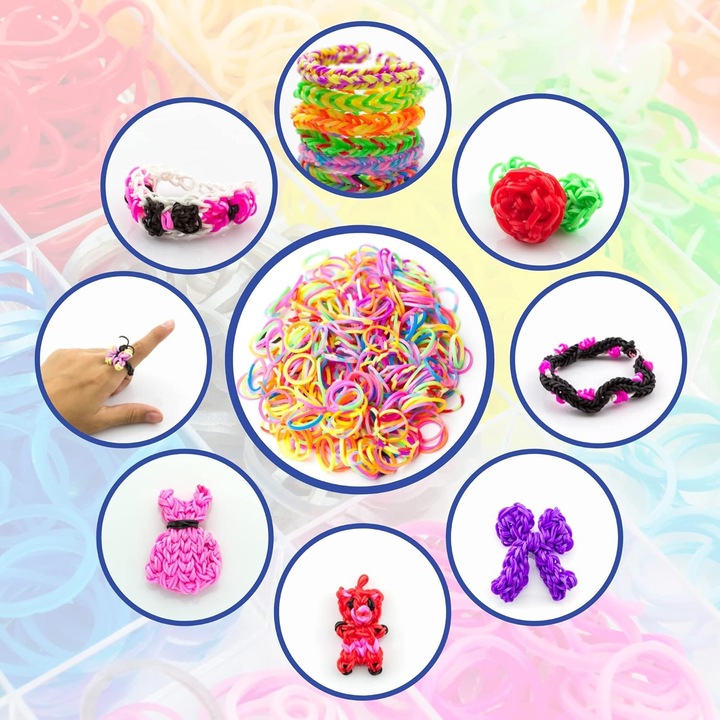 GUMKI DO ROBIENIA BRANSOLETEK DUŻY ZESTAW 6800 ELEMENTÓW XXL DLA DZIECKA