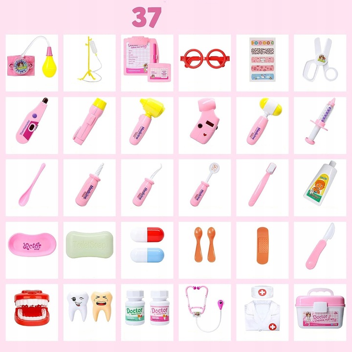 Zestaw Lekarski Dla Dzieci Fartuchem Doktora Akcesoria Lekarskie Stetoskop