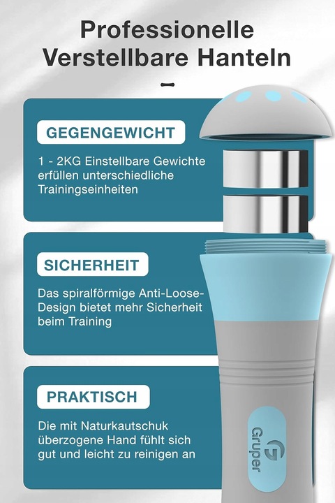 HANTLE REGULOWANE 2 X 2 KG GRUPER ZESTAW STAL ANTYPOŚLIZGOWE SOLIDNE 4 KG