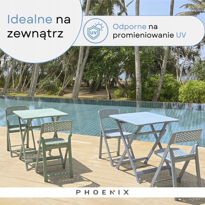 Phoenix Flap składane krzesło nowoczesny design PYTHON zielony