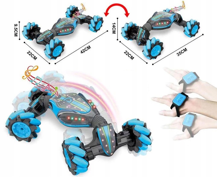 SAMOCHÓD STEROWANY GESTAMI RĘKĄ 4x4 +PILOT RC DRIFT+25km/h+duża bateria