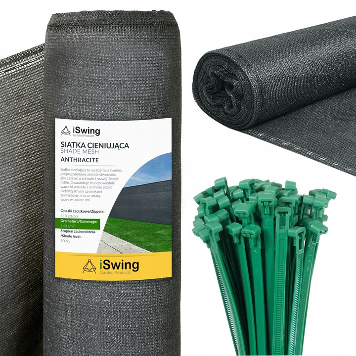 SIATKA CIENIUJĄCA 90% MASKUJĄCA MATA OSŁONOWA NA OGRODZENIE PŁOT 1,5x25m UV