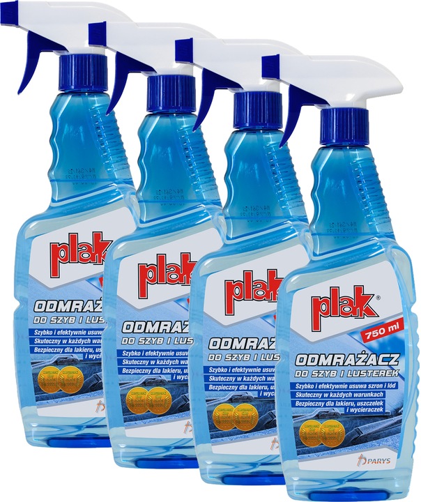4x MOCNY odmrażacz do szyb w atomizerze PLAK 750ml