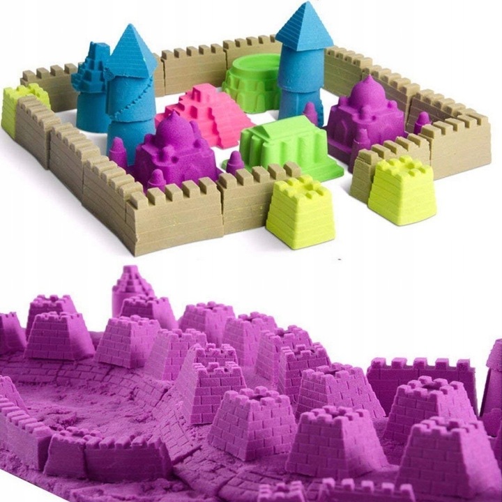 PIASEK KINETYCZNY 3kg BASEN FOREMKI ŁOPATKA PIASKOWNICA WIADERKO ZESTAW XL