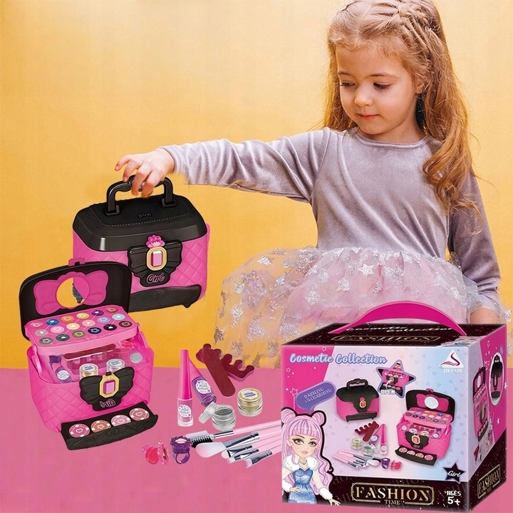 ZESTAW KUFEREK KOSMETYKÓW DO MAKIJAŻU I PAZNOKCI DLA DZIECI PREZENT