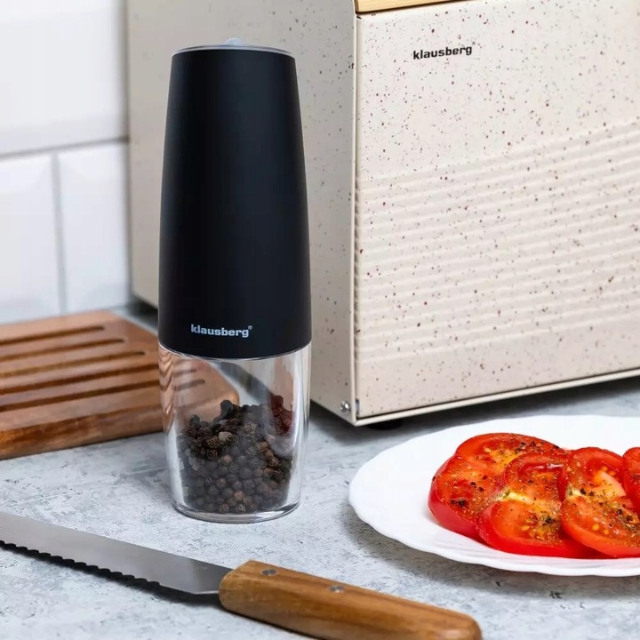 Akumulatorowy GRAWITACYJNY młynek do soli i pieprzu, Przypraw KLAUSBERG