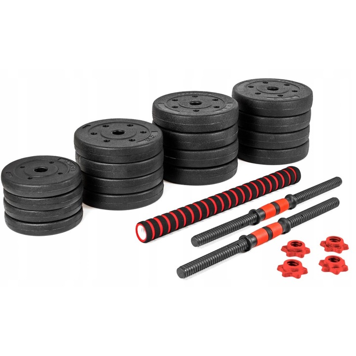 HANTLE ZESTAW HANTLI REGULOWANYCH DO ĆWICZEŃ 35 kg + SZTANGA