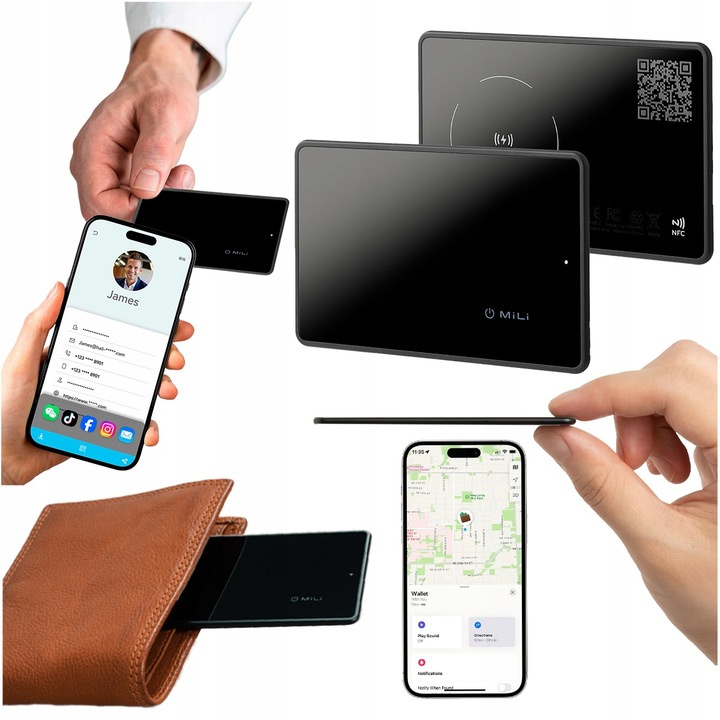 Lokalizator GPS MiCard Pro karta do portfela WIZYTÓWKA QR APPLE IOS