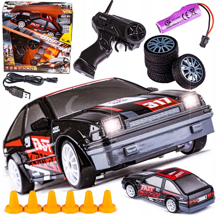 Auto na Pilota do DRIFTU Samochód ZDALNIE Sterowany 4x4 Światła Pilot RC