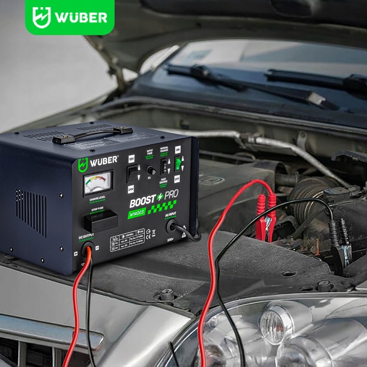 PROSTOWNIK AKUMULATOROWY 29A SAMOCHODOWY 12-400AH DO ŁADOWANIA 12V24V WUBER