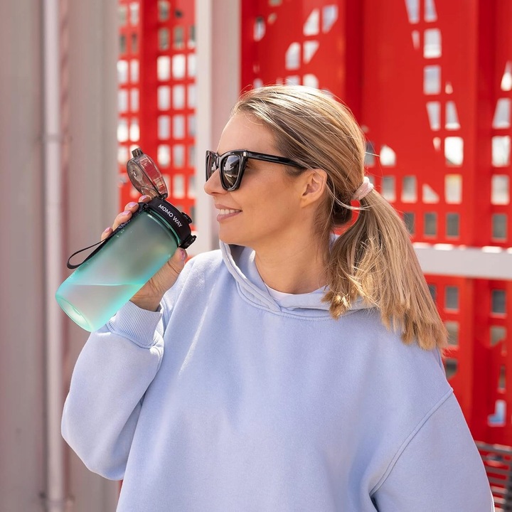 Butelka 600 ml na wodę MOMO WAY szczelny bidon z miarką BPA free tritan V1