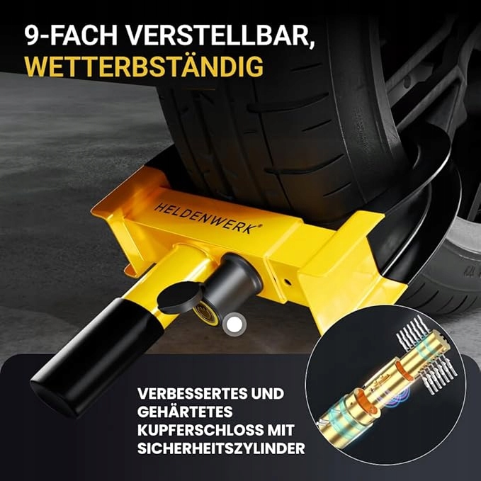 Blokada koła samochodu przyczepy motocykla