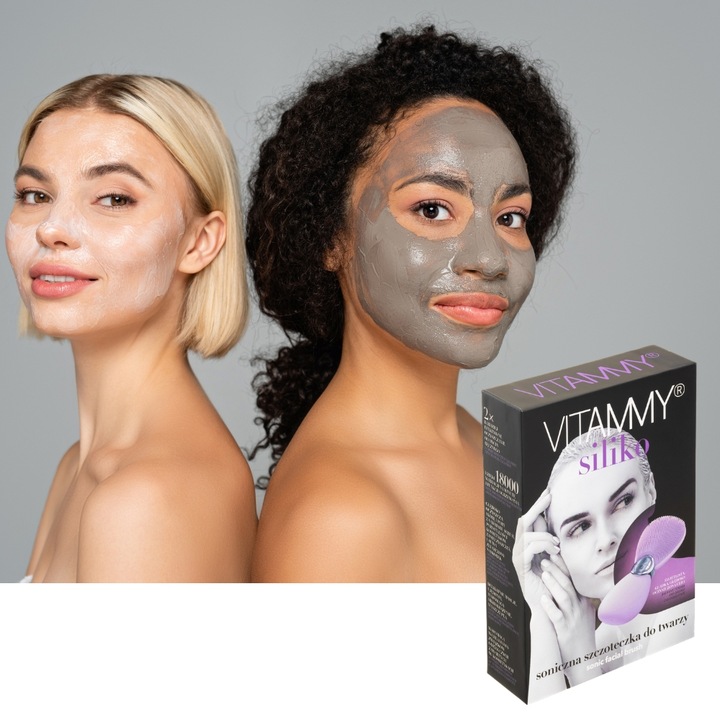 SONICZNA SZCZOTECZKA DO TWARZY PODGRZEWANA MASAŻER 2PROGRAMY VITAMMY SILIKO