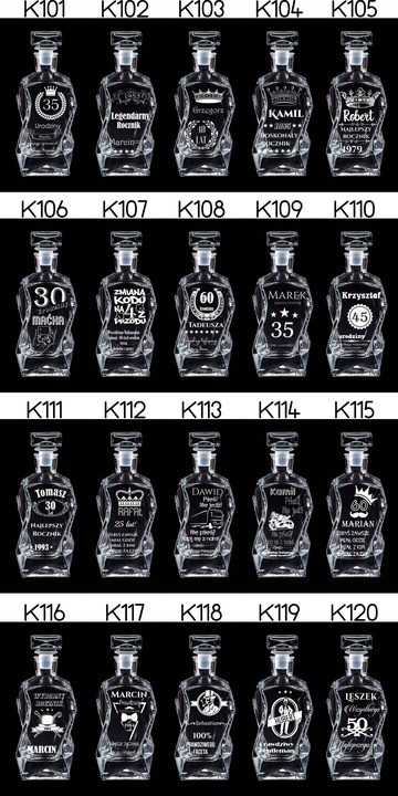 SKRZYNKA KARAFKA SZKLANKI DO WHISKY Z GRAWEREM!