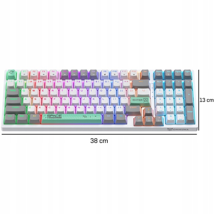 ONIKUMA G38 KLAWIATURA GAMINGOWA MECHANICZNA PODŚWIETLANA RGB DLA GRACZY