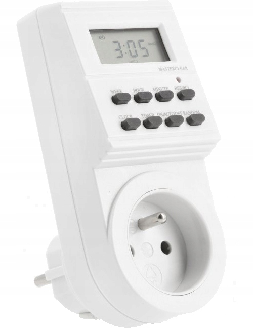 Programator czasowy tygodniowy, elektroniczny, max. 3500W, IP20, biały, GTV
