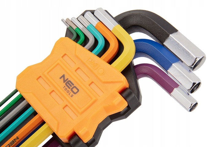 NEO TOOLS Długie Kolorowe Klucze IMBUSOWE I TORX 18 szt. IMBUSY