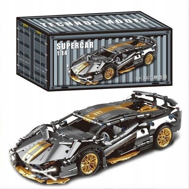 LAMBORGHINI KLOCKI CYBERPUNK 1314 ELEMENTÓW MEGA DUŻY ZESTAW CZARNY