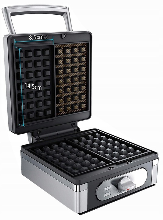 GOFROWNICA 1400W XXL 2 CHRUPIĄCE PUSZYSTE GOFRY XXL DUŻA SOLIDNIE WYKONANA