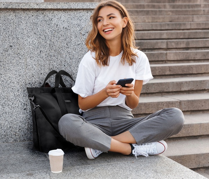 Torebka damska torba shopperka na zakupy czarna do pracy na ramię ZAGATTO