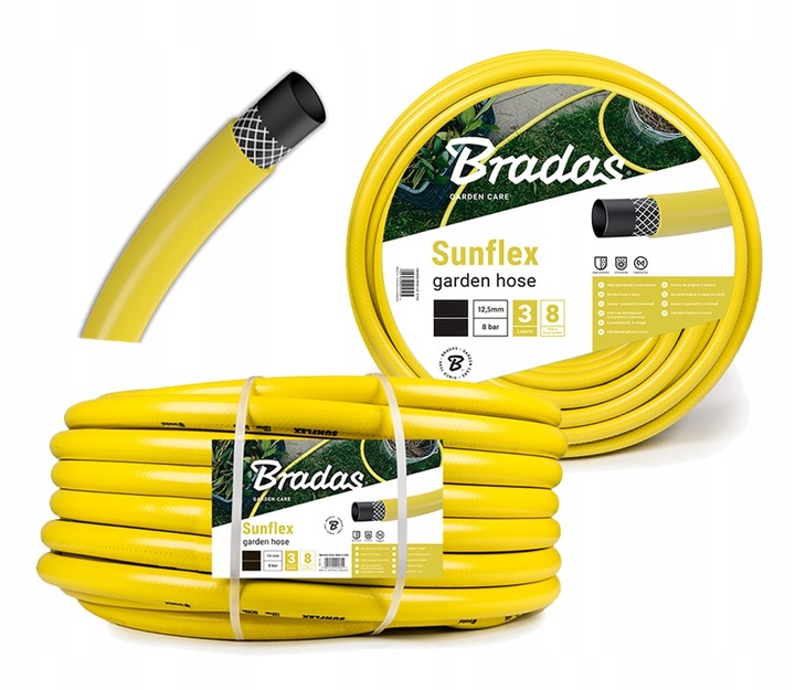 WĄŻ OGRODOWY 3/4" 30m WZMACNIANY MEGA WYTRZYMAŁY Do podlewania ogrodu żółty