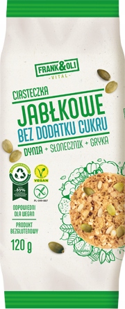 6x FRANK&OLI CIASTECZKA CHRUPIĄCE 120G MIX WSZYSTKICH SMAKÓW KARMEL JABŁKO