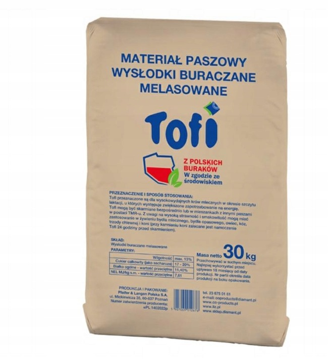 Wysłodki Tofi buraczane melasowane 30kg BYDŁO KONIE OWCE KOZY