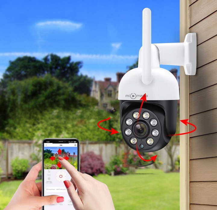 KAMERA ZEWNĘTRZNA OBROTOWA IP WiFi 4X ZOOM 4MPx 4MP DETEKCJA SMART HD ICSEE