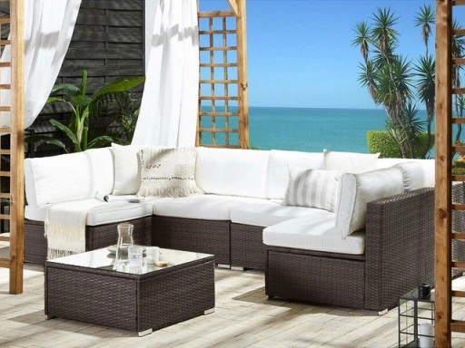 KOMPLET RATTAN SOFA STOLIK RATAN 4 OSOBY