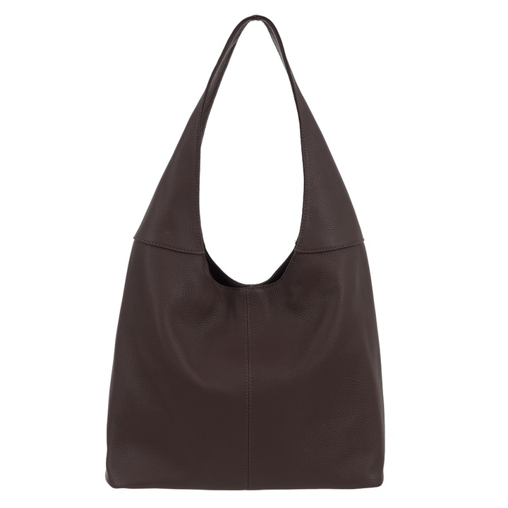 WŁOSKA CZEKOLADOWA TOREBKA SKÓRA NATURALNA BRĄZOWA TORBA WOREK VERA PELLE