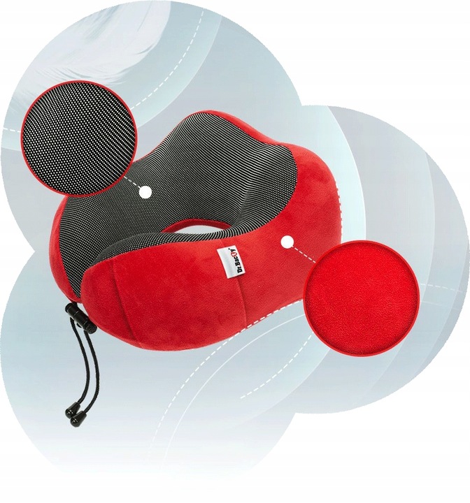 Poduszka podróżna na szyję Dr.Bacty + Gratisy - Czerwona