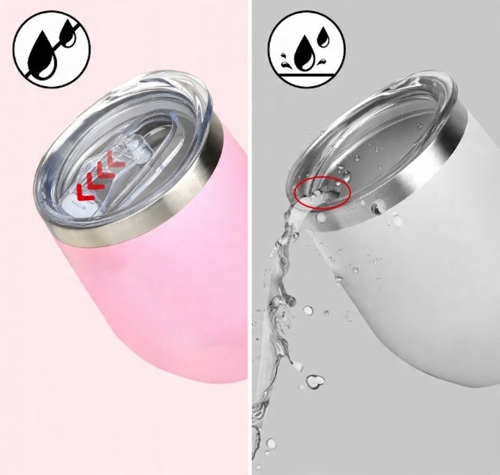 KUBEK TERMICZNY ZE SŁOMKĄ i POKRYWKĄ NA KOKTAJL WINO KAWĘ YERBA MATE 360ml