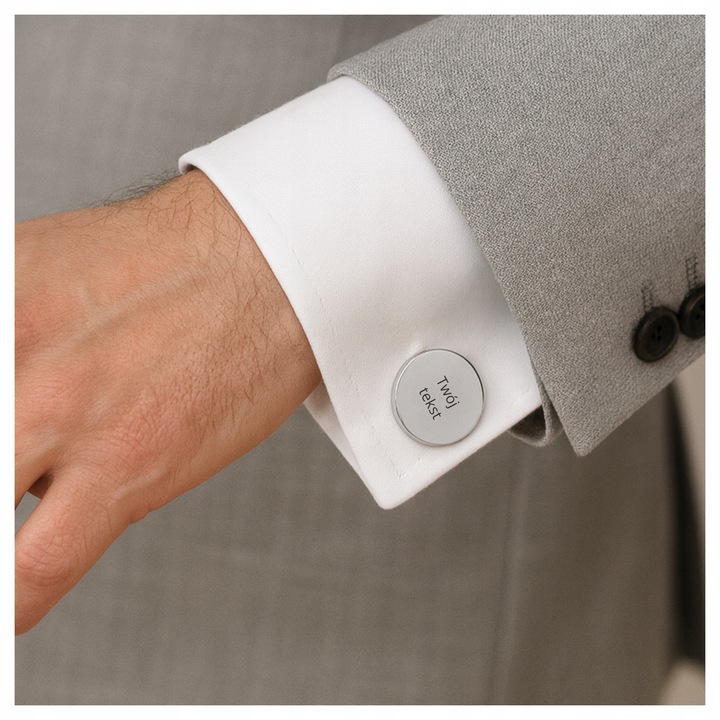 Spinki do mankietów TWÓJ TEKST TWOJA GRAFIKA ślub