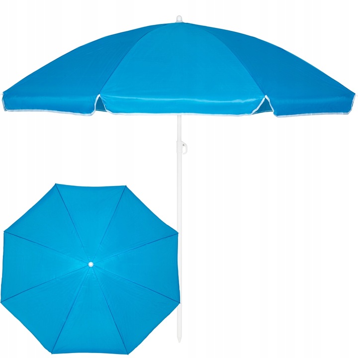 PARASOL PLAŻOWY SKŁADANY BALKONOWY OGRODOWY ŁAMANY STABILNY NIEBIESKI 200cm