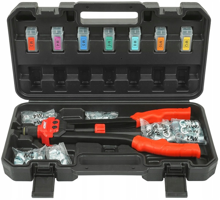 NITOWNICA RĘCZNA DO NITONAKRĘTEK NITÓW M3 - M12 ZESTAW DO NITOWANIA