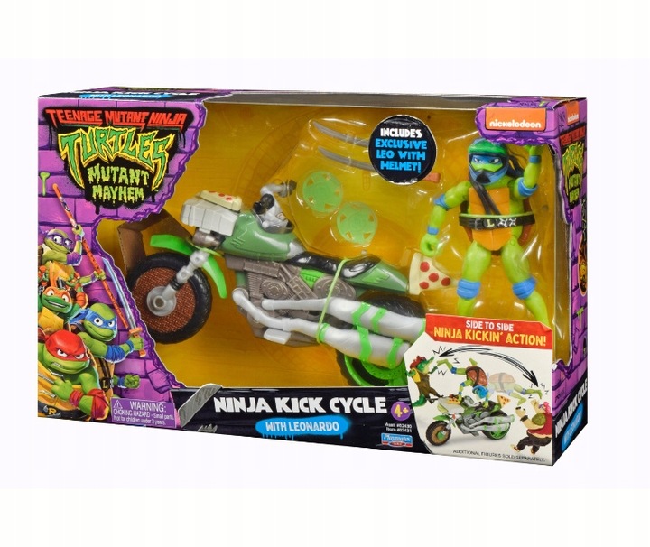 WOJOWNICZE ŻÓŁWIE NINJA Figurka LEONARDO Pojazd