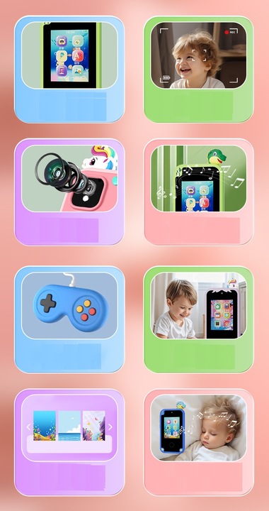 TELEFON DLA dzieci SMARTFON APARAT KAMERA D13 JEDNOROŻEC RÓŻOWY