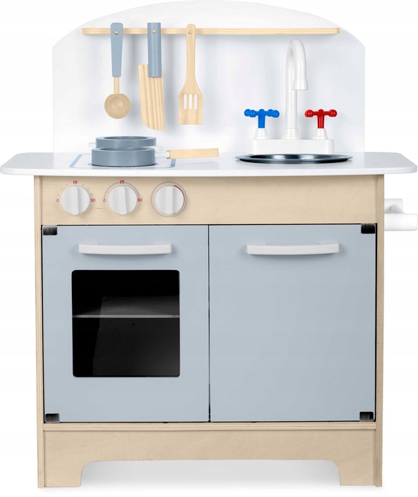 Ricokids Drewniana duża kuchnia interaktywna dla dzieci + akcesoria